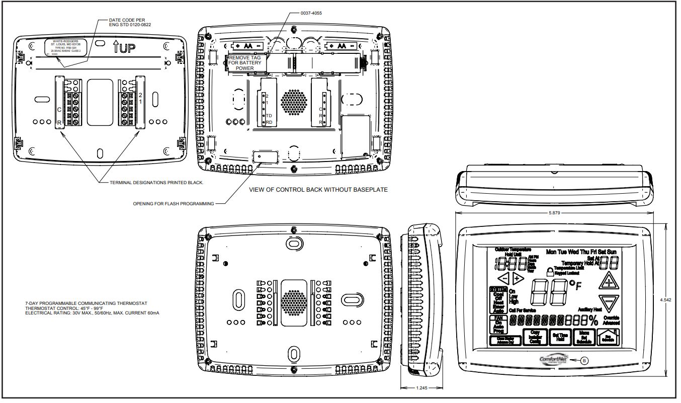 ComfortNet-CTK01AA-Non-Programmable-Touch-Screen-THERMOSTAT -FIG.1