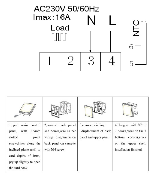 HESSWAY -D08WE-3-220V- Programmable- Heating- Thermostat- 2