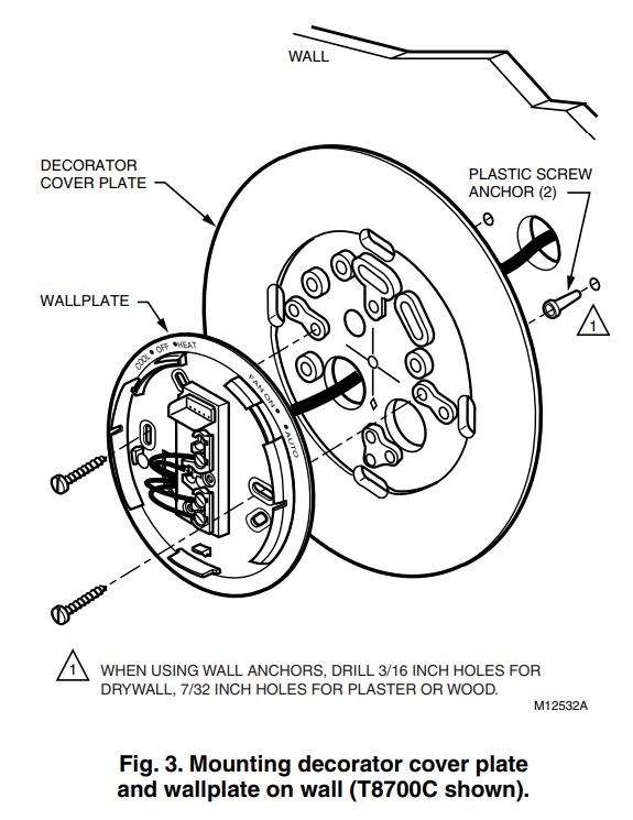 HONEYWELL-T8700B-Electronic-Round-Programmable-Thermostat-fig.3