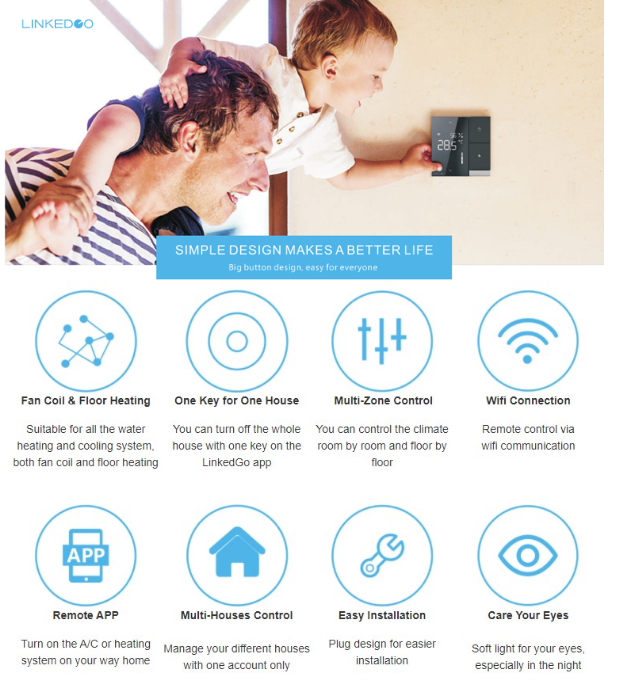 LinkedGo- ST-800- Smart -Wifi -Thermostat - 5