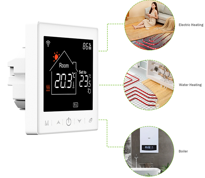 Rti-Tek- R9W.723 -Floor -Heating- Touchscreen -Programmable- Thermostat - 2