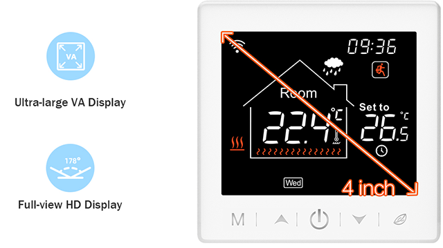 Rti-Tek- R9W.723 -Floor -Heating- Touchscreen -Programmable- Thermostat - 3