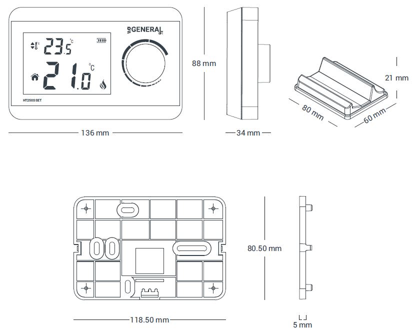 General life -HT250S -SET- Wireless -Room -Thermostat- 9