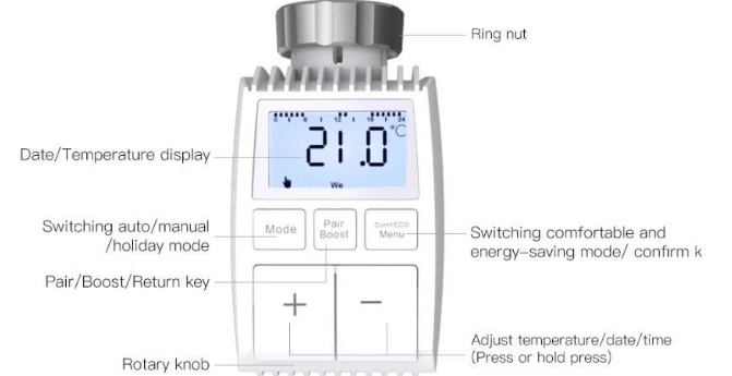 Hotowell -HTW-RT12- Wireless- Smart- Radiator- Thermostat- 5