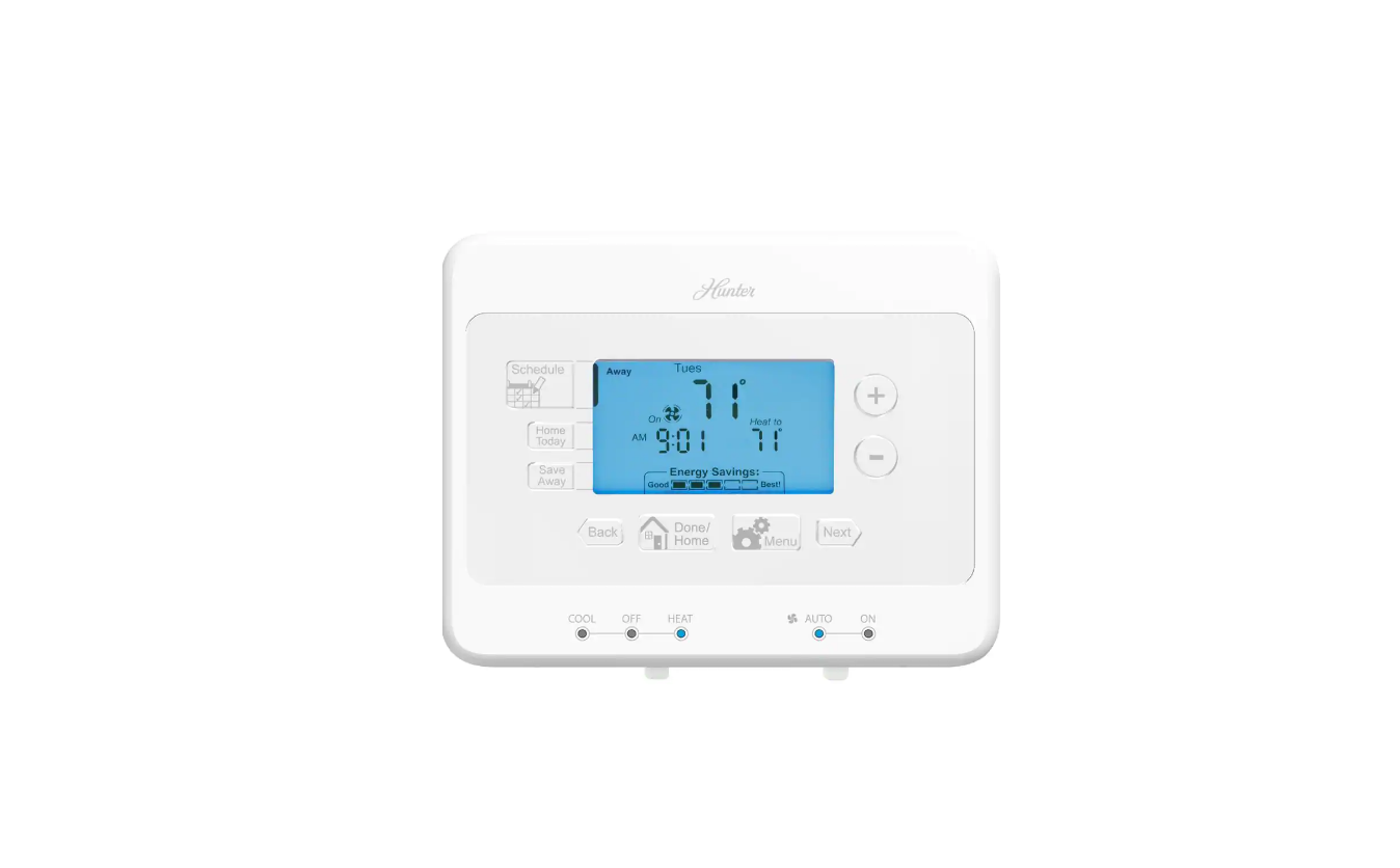 Hunter 44378 7-Day Programmable Thermostat Owner’s Manual